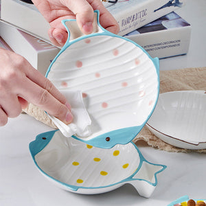 Elevate Your Cat's Dining Experience with Our Fish-shaped Ceramic Plate
