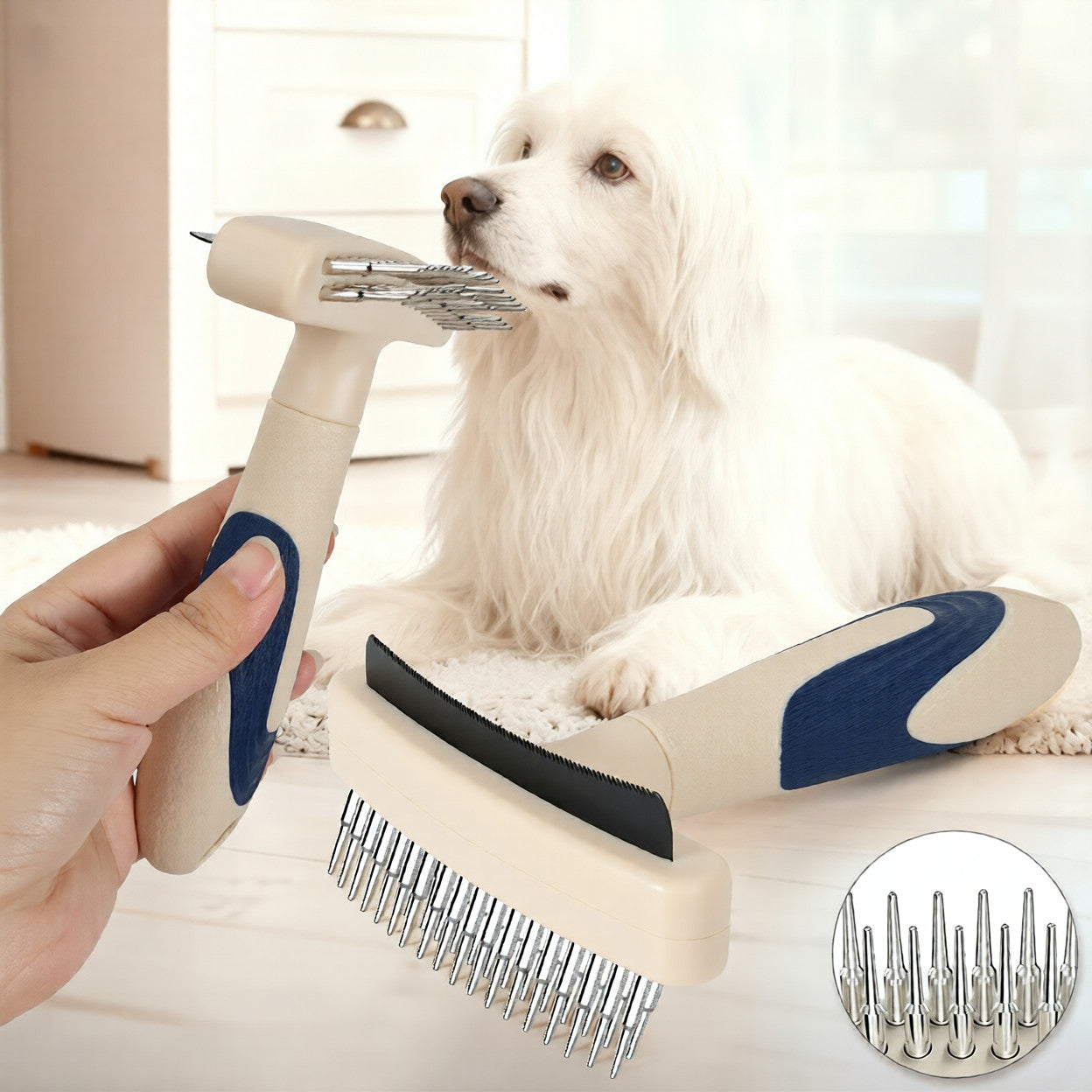 Pet Grooming Brush For Removing Loose And Dead Hair