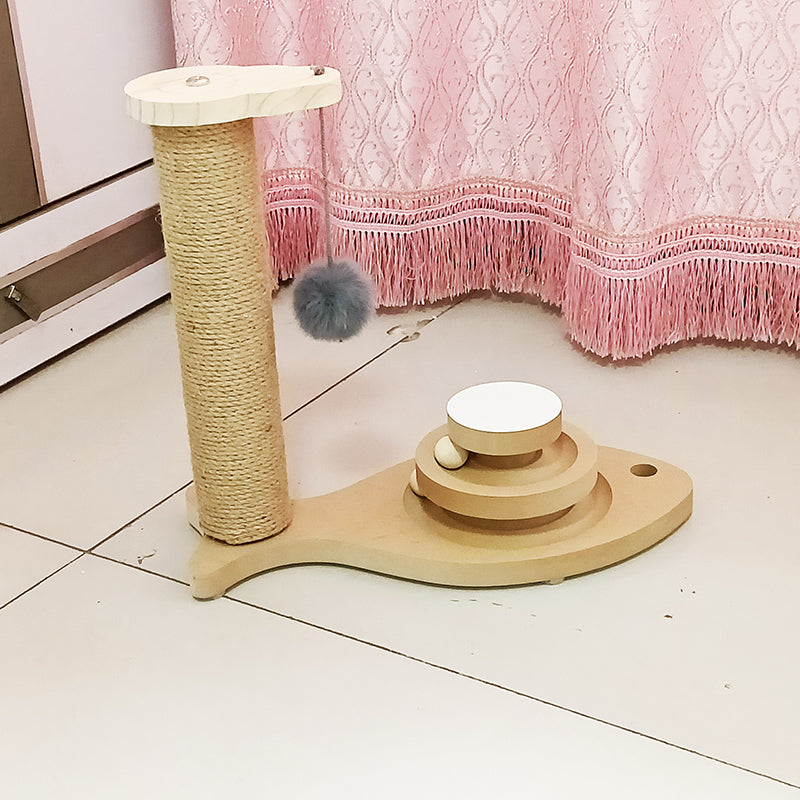 Solid Wood Cat Turntable Bite-resistant Stick Cat Supplies