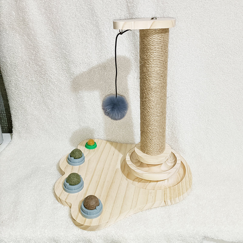 Solid Wood Cat Turntable Bite-resistant Stick Cat Supplies