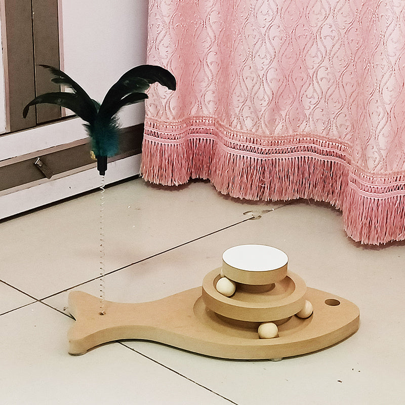 Solid Wood Cat Turntable Bite-resistant Stick Cat Supplies