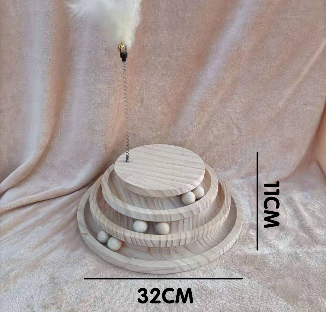 Solid Wood Cat Turntable Bite-resistant Stick Cat Supplies
