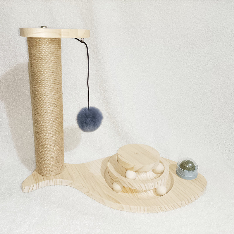 Solid Wood Cat Turntable Bite-resistant Stick Cat Supplies