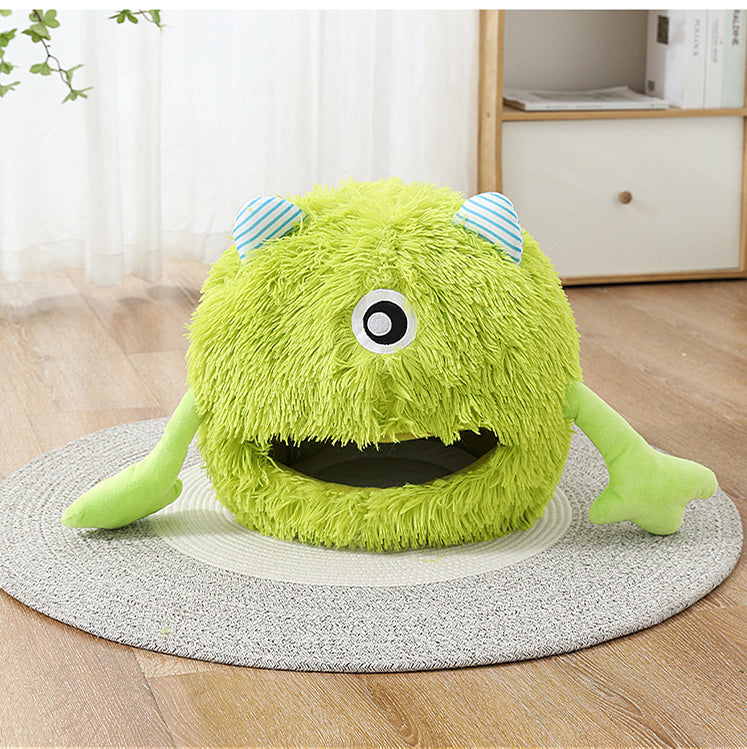 Washable Fluffy Round Bed Non Slip Calming Soft Cushion