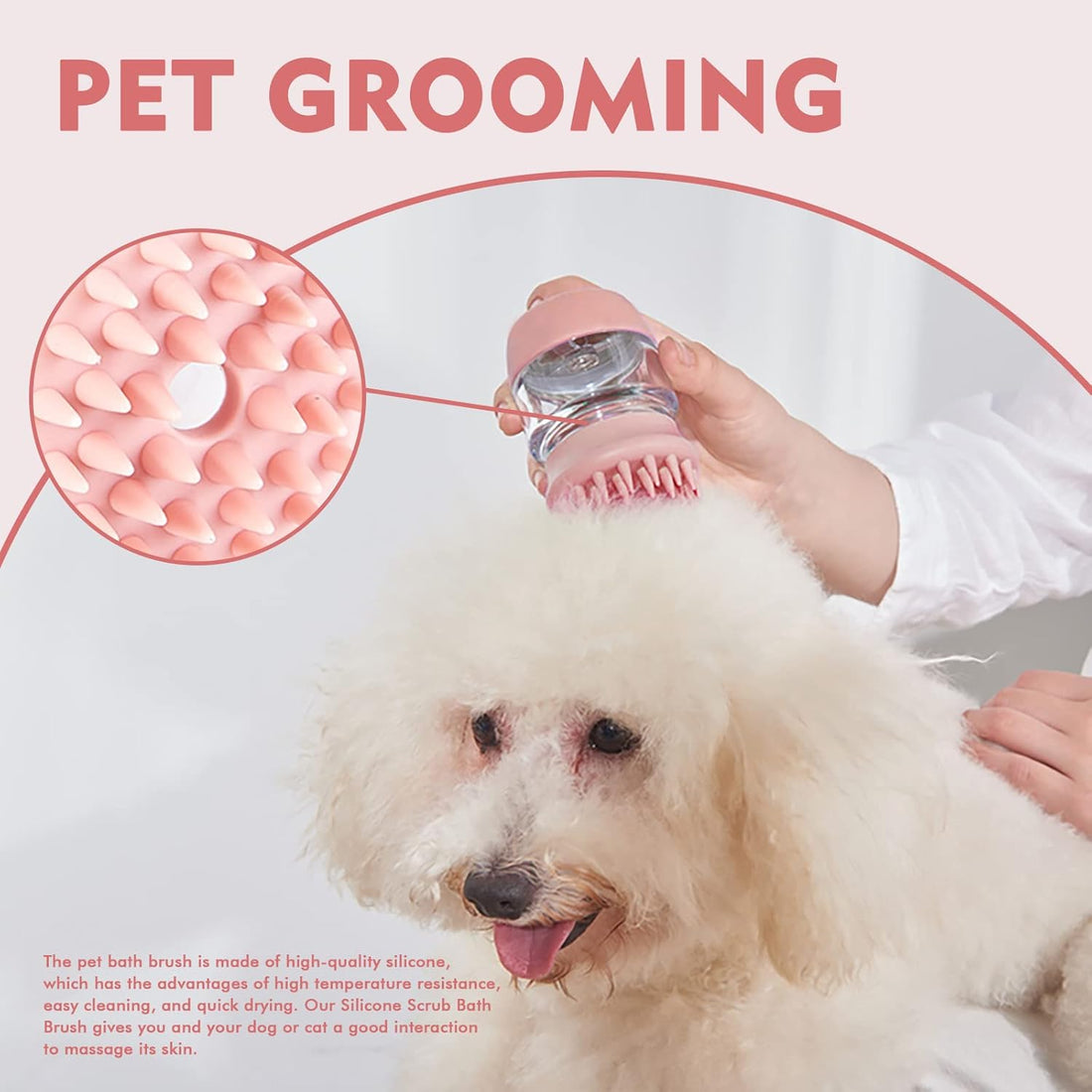 Pet Bath Brush Silicone Cat Dog Grooming Brush
