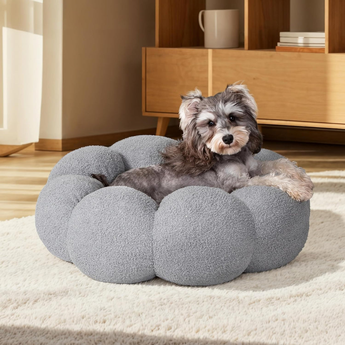 Calming Cat Beds For Indoor Fluffy Flower Bed