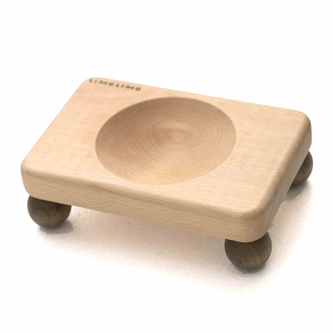 Solid Wood Cat Ceramic Feeding Bowl