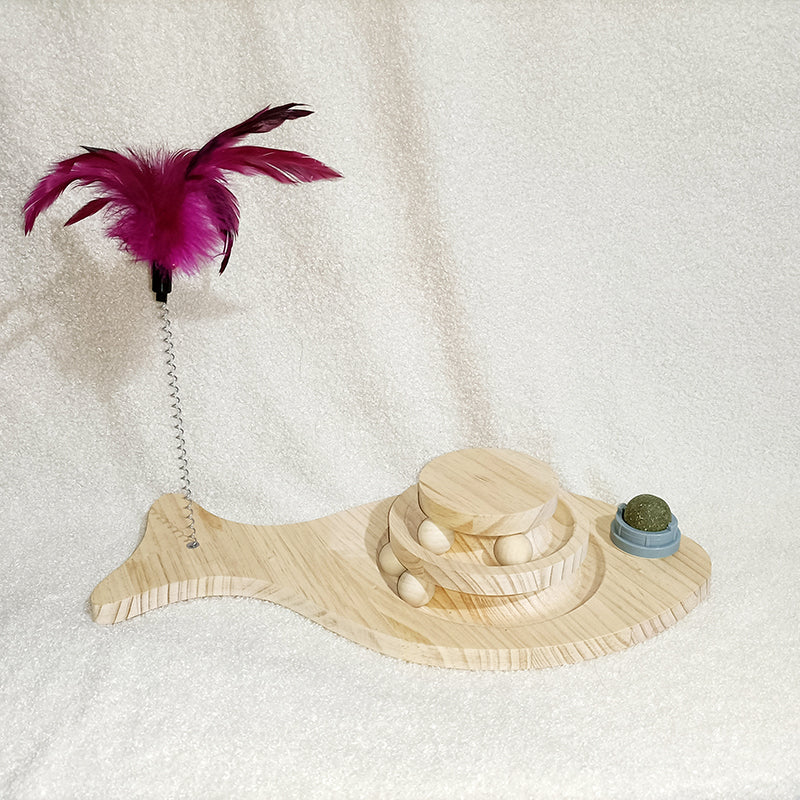 Solid Wood Cat Turntable Bite-resistant Stick Cat Supplies