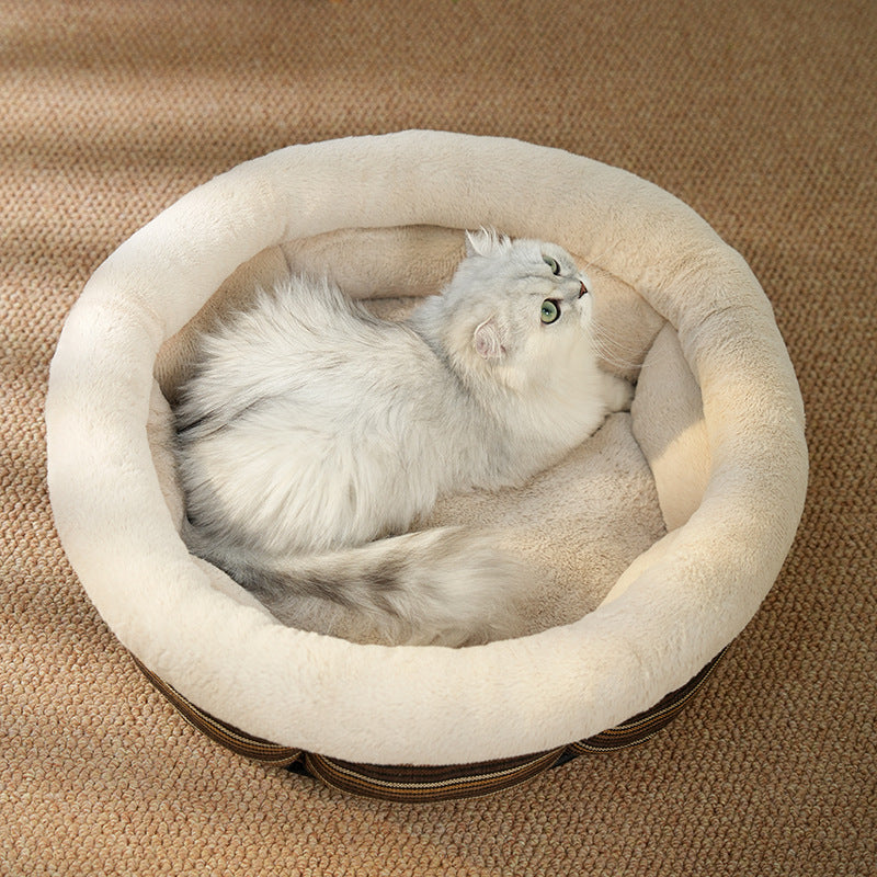 Dog Mat Pet Bed  Linen Round Non-slip Nest