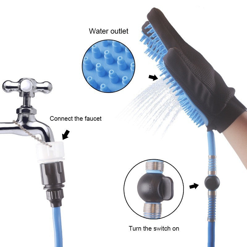 Pet Shower Five-fingered Hose Dog Gloves Spray