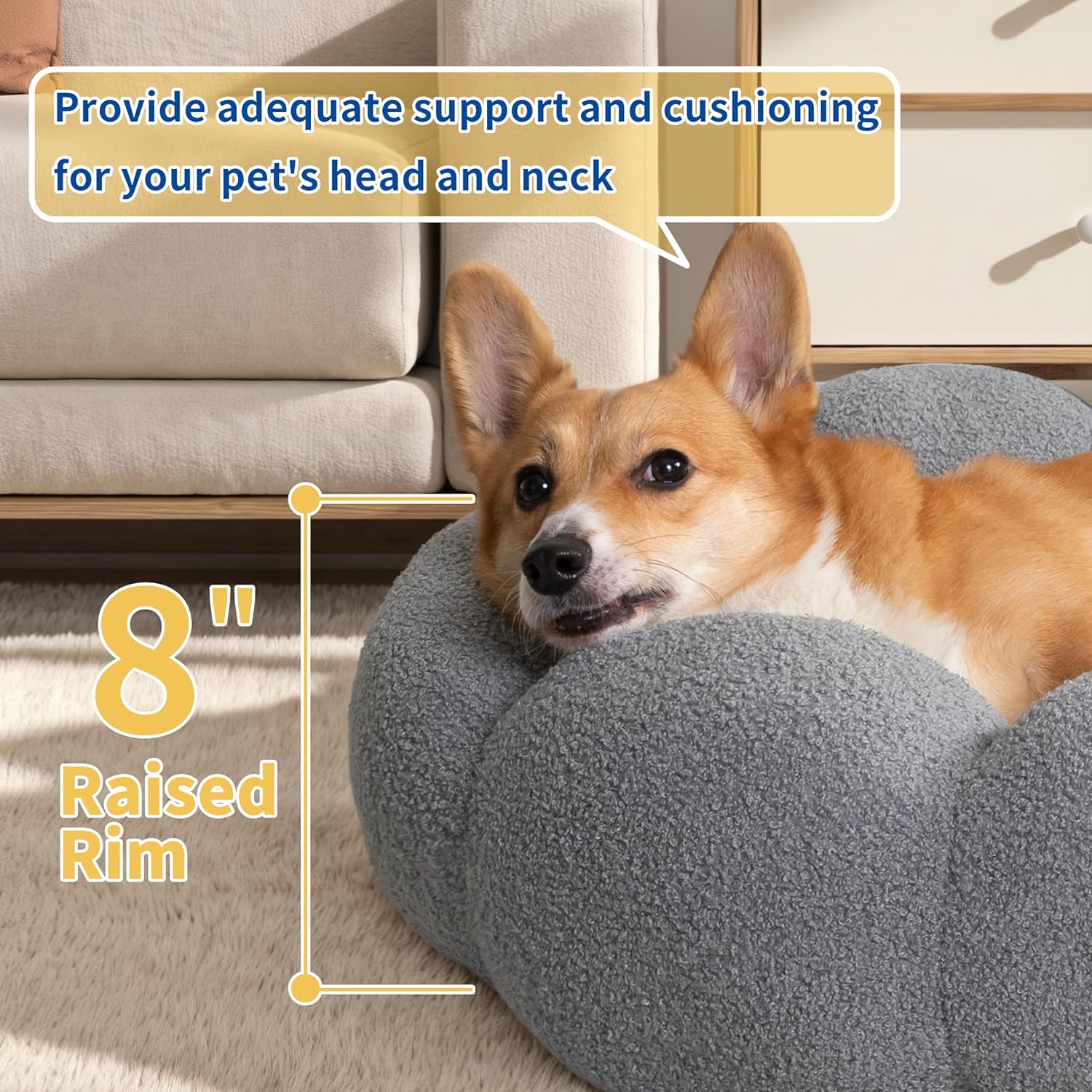 Calming Cat Beds For Indoor Fluffy Flower Bed