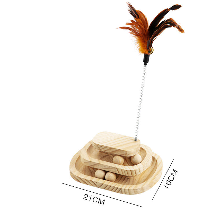 Solid Wood Cat Turntable Bite-resistant Stick Cat Supplies