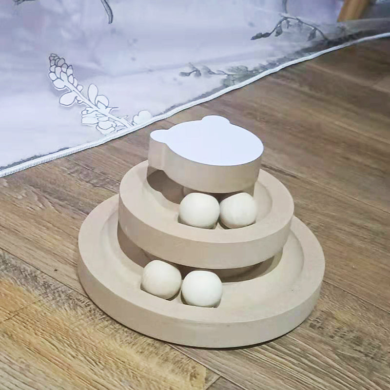 Solid Wood Cat Turntable Bite-resistant Stick Cat Supplies